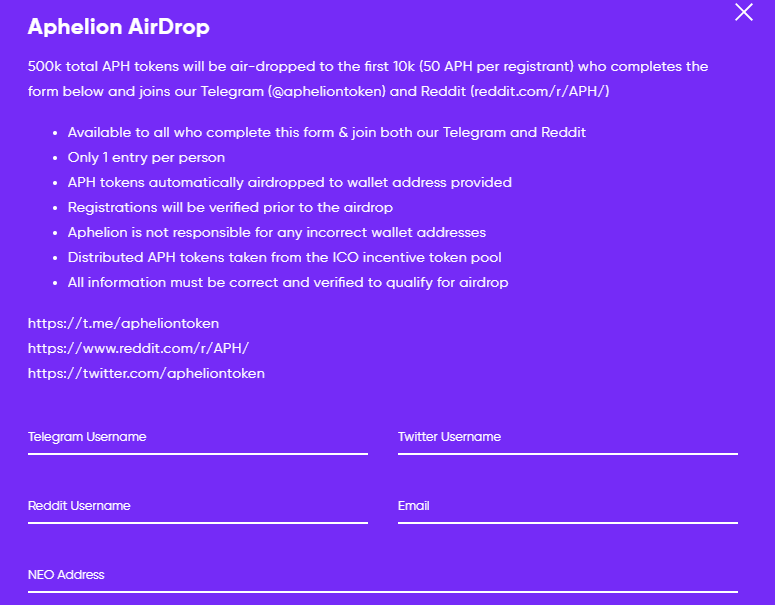 aphelion airdrop