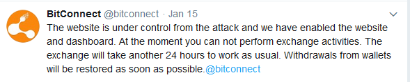 Bitconnect DDoS