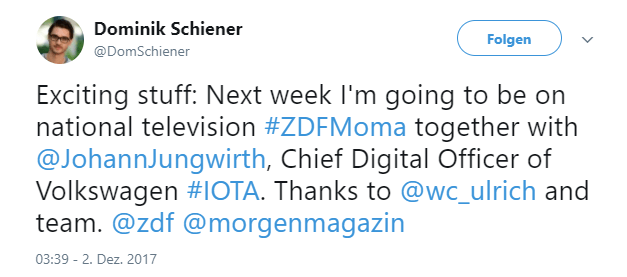 IOTA Dominik Schiener ZDF