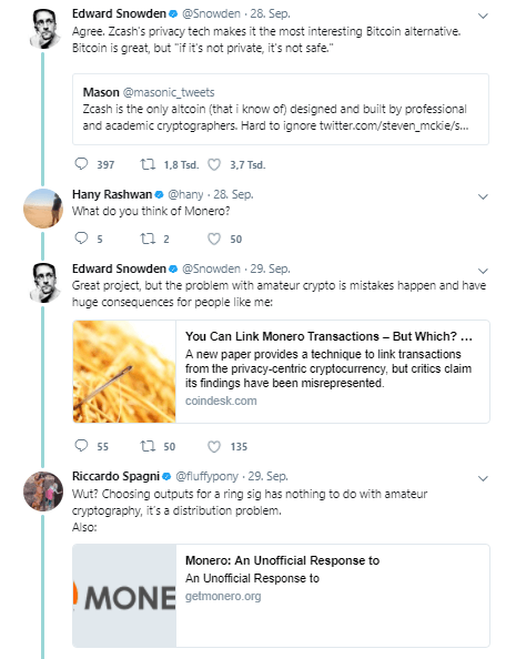 Monero vs. Edward Snowden Monero vs. Edward Snowden